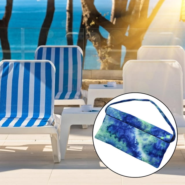 Funda de toalla para tumbona de playa, toalla de microfibra suave para funda de silla de piscina con bolsillos laterales para tumbona de p Verde perfecl Toallas de playa tumbona