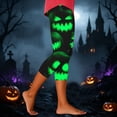 thumbnail image 5 of Yeaiivve Cropped Halloween Leggings for Women Funny Pumpkin Printed Tights Elastic High Waisted Workout Legging Soft Stretchy Pajama Bottoms L, 5 of 8