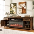 thumbnail image 3 of LazySunsets 80" Farmhouse Fireplace TV Stand for TVs Up to 90 Inches, Media Console with 36" Color Changing Electric Fireplace Insert, Barn Doors, Storage Drawers & Adjustable Shelves, Brown, 3 of 7