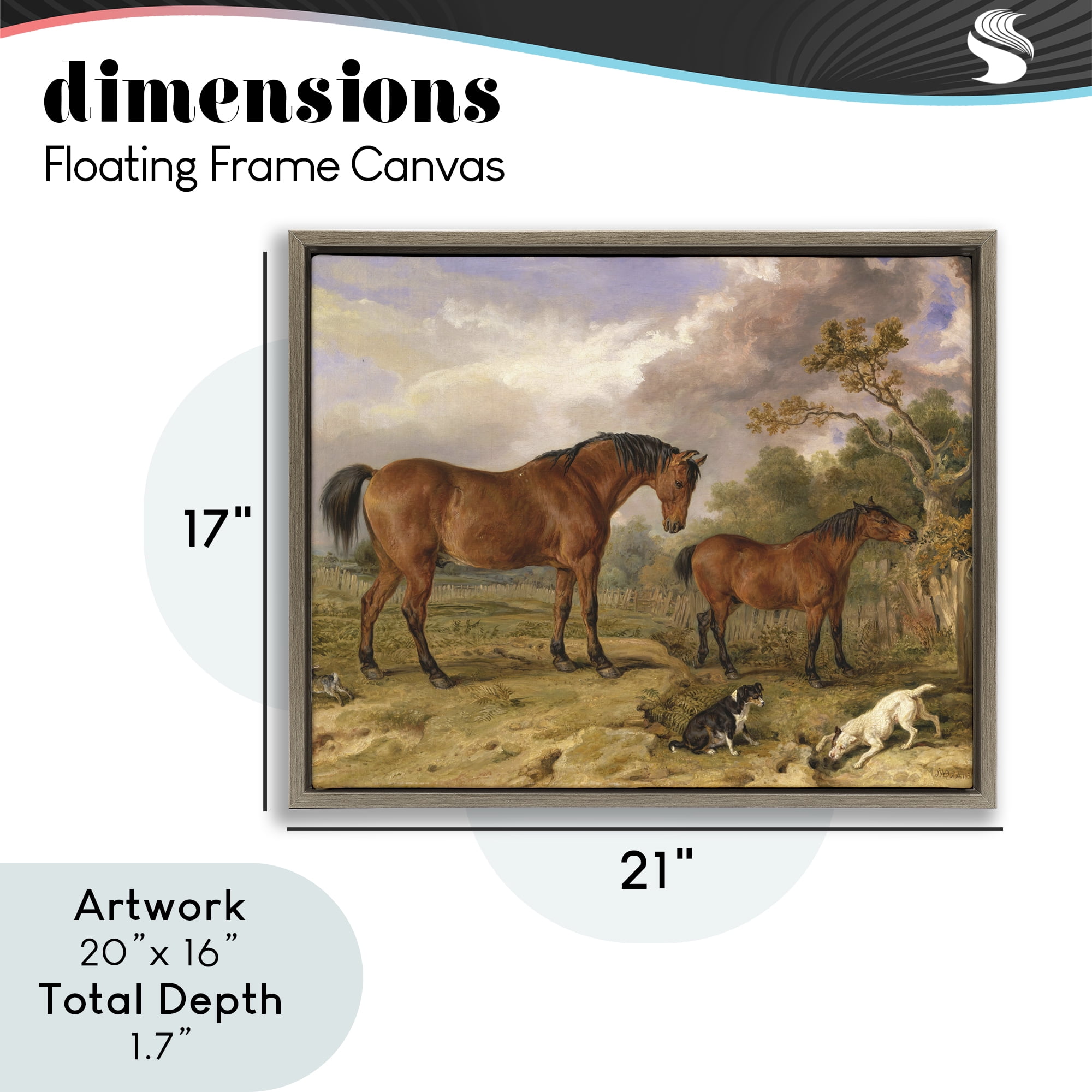 Stupell Industries Classic Portrait of Horses Brown Framed Floater Canvas Wall Art, design by Tina LeCour