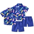 thumbnail image 2 of FLMEI 1T 2T 3T 4T 5T 6T 7T Kids Baby Outfits 2Pcs for Boys Girls，Baby Print Button Down Shirt +Shorts Pants Set, 2 of 10