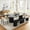 Table + Bench + 6 Chair, variant on 45"-105" Extendable Dining Table Set for 4-8, Round Table with Adjustable Storage Bench, 6 Upholstered Chairs, Space-Saving Wooden Kitchen Table Set for Small Apartments
