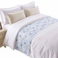 thumbnail image 2 of Bed Runner Scarf for King Size Bed, Blue Flowers Beds Scarf Throws for Foot of Bedding, Watercolor Botanical Floral Vines Plants Decorative Beds Runners for Bedroom Guestroom, 94"x20", 2 of 8