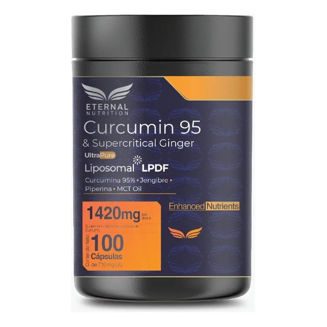 Cúrcuma con Jengibre y Pimienta Negra 95% Eternal Nutrition 100 Cápsulas 1420 mg