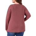 thumbnail image 4 of Women's Plus Top Long Sleeve Crew Neck Pleated Shirts Loose Fit Tunic Tops 1X Red, 4 of 6