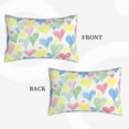 thumbnail image 2 of Pofeuu Hand Drawn Colored Hearts Print Polyester Microfiber Plush Pillowcases, Super Soft and Cozy Pillow Case Covers with Envelop Closure（Pillow core not included）-20"x30", 2 of 6