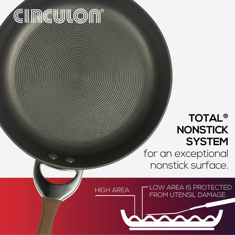 Circulon Symmetry Hard-Anodized Nonstick Cookware Induction Pots and Pans Set with Recipe Booklet and Utensils, 8-Piece, Chocolate
