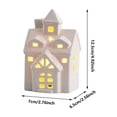 thumbnail image 3 of LED Ceramic House Ornament Set A - Glowing Ceramic House Figurines Bright Tabletop Village Decor, Scene Props for Party Celebrations, Perfect for Home Christmas & Holiday Decor, 1pc, 3 of 8