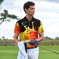 thumbnail image 3 of Honeii Vibrant Color Splash Print Polo Shirt, A Classic Short-Sleeved, Button-Down Golf Shirt for Men,Mens Polo Shirts Short Sleeve-Large, 3 of 6
