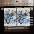 thumbnail image 2 of Blue Christmas Poinsettia Kitchen Towels Set of 4, Water Absorbent Dish Towel, Xmas Botanical Balls Snowflake Rustic Decorative Hand Towels - Quick Drying Cloth for Cooking Baking, 18x28 Inch, 2 of 8