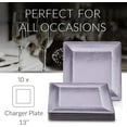 thumbnail image 2 of Elegant Disposable Square Charger Plates - 10 PC Heavy Duty Silver Dinner Set for Party & Fine Dining, 2 of 6