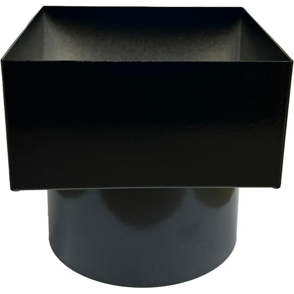 Aluminum Downspout Adapter to Underground Drainpipe 6x6-6 | Made in The U.S.A. (Black)