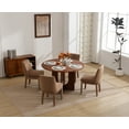 thumbnail image 5 of Dayalane Modern Dining Chairs Set of 2, Velvet Upholstered Farmhouse Kitchen Chairs with Curved Backrest, Wooden Side Chairs for Dining Room Living Room Bedroom, Khaki, 5 of 13