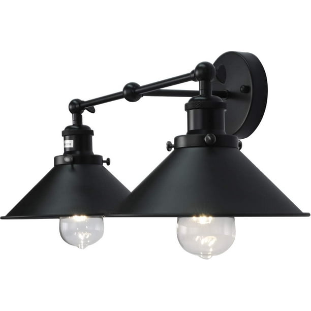 2 Lights Bathroom Vanity Light Fixture, Industrial Pipe Vintage Matte