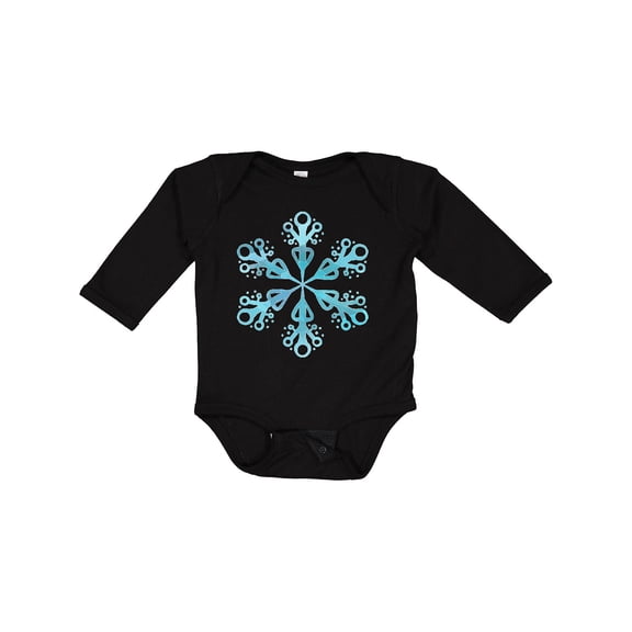 Inktastic Icy Blue Winter Snowflake Boys or Girls Long Sleeve Baby Bodysuit