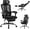 Black, variant on Acekid Office Chair,Swivel Task Chair with Adjustable Lumbar Support,Home Office Chair with Footrest,Mesh High Back Gaming Chair Off White