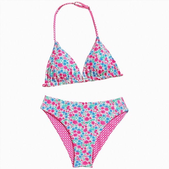 Ymyiu Kids Bathing Suits Girls Baby Girl Two Piece Swimsuit Toddler Bathing Suit Summer Beach Ruffle Tankini Bikini Set Swimwear for Kids Size 7-8 Years (Pink,7-8 Years)