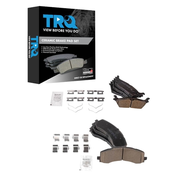 TRQ Front and Rear Brake Pad Set Ceramic Fits 2021-2023 Ford F-150 2024 F-150 Lightning
