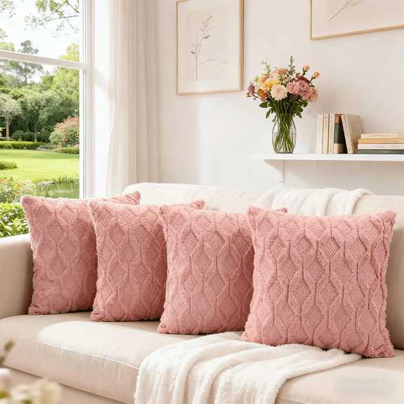 Fundas Para Cojines Decoración Del Salón 45x45cm, 4 Piezas Xtellar rosa