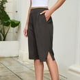 thumbnail image 5 of Livrdious Bermuda Shorts for Women High Waisted Wide Leg Loose Fit Shorts Womens Summer Linen Shorts with Pockets, Knee Length, S–5X, 5 of 7
