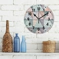 thumbnail image 3 of Yayeee 10" Wall Clock Battery Operated Quartz Round Silent Non-Ticking Home Decor, Green Geometric, 3 of 6