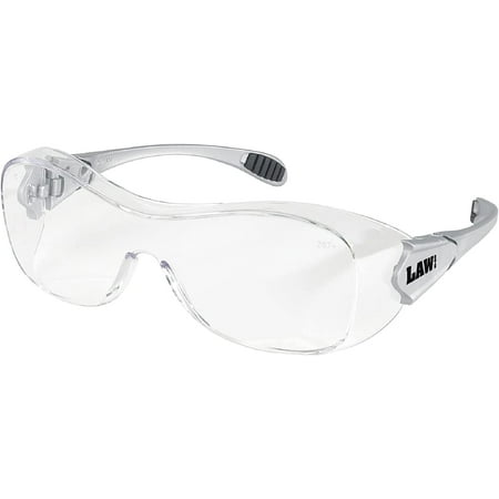 

Crews Law Over The Glass Clear Anti Fog Safety Glasses Side Eye Protection Glasses Hybrid Black Temple Sleeve Pack of 12