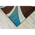 thumbnail image 3 of Planet Rugs Premium 3D Thick Abstract Indoor Area Rug 327 Mocha Turquoise Brown 2'7''x4', 3 of 10