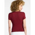 thumbnail image 3 of Time and Tru Women’s Ruched Tee with Short Sleeves, Sizes XS-XXXL, 3 of 5