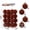 Brown, variant on 24Pcs Velvet Flocked Christmas Tree Ornaments, Brown Assorted Hollow & Embossed Hanging Baubles for Home Holiday Decor Christmas Ball Ornaments