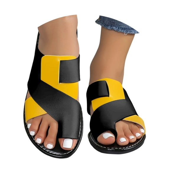 Mostsola Flip Flops for Women Soft Slides Sandals Crisscross Strap Slip on Shoes Lightweight Flats