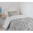 thumbnail image 4 of Ambesonne Geometric Quilted Bedspread Set 2 Pcs, Vintage Lines Circles, Twin Size, Black White, 4 of 6