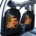 thumbnail image 3 of Xecao Tennis Ball In Fire1 Pattern Car Seat Back Protector 2 Pack Large Capacity Pocket, Kick Mats Back Seat Protector, 3 of 8