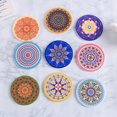 thumbnail image 5 of AODINI Juego de 4 posavasos absorbentes de piedra para mesa de madera, posavasos de cerámica Mandala con base de corcho, regalo para inauguración de la casa, cumpleaños y familia, gran decoración par JAMW Sencillez, 5 of 5