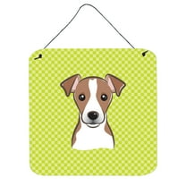 Checkerboard Design with Dog Wall or Door Hanging Prints