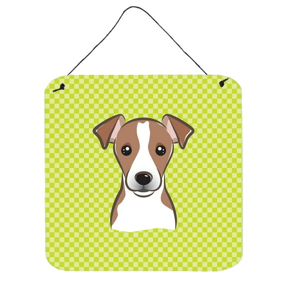 Checkerboard Design with Dog Wall or Door Hanging Prints