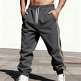 thumbnail image 2 of DIOAZUD Men's Sweatpants Elastic Bottom Sweat Pants Drawstring Waist Striped Loose Fit Trousers Outdoor Hiking Jogger Pants with Pockets, 2 of 10