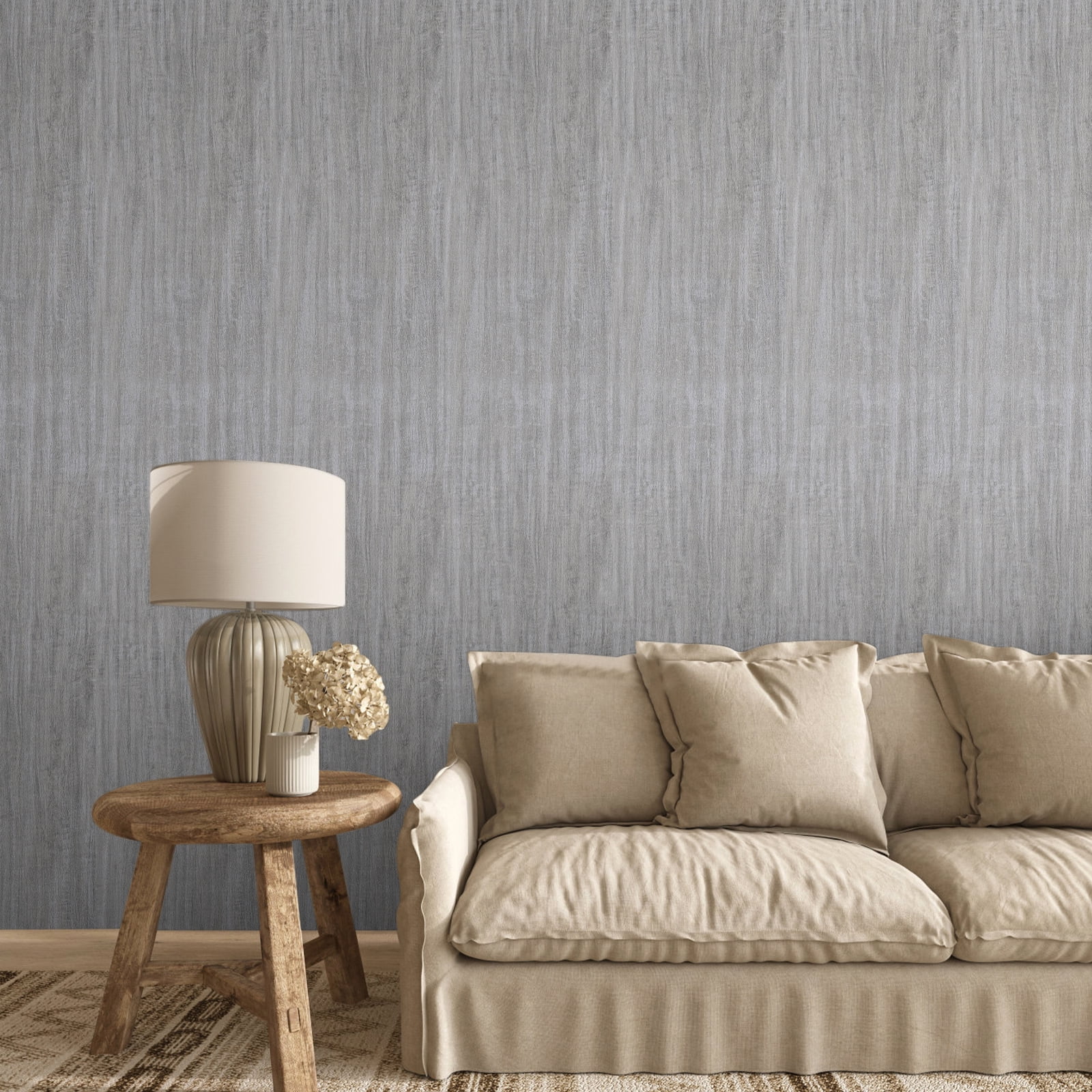 (4 pack) Abyssaly Gray Wood Wallpaper Peel and Stick Wallpaper Self-adhesive Removable Contact Wall Paper Waterproof for Bedroom Living Room Kitchen Shelves Wall 15.7"x 118"