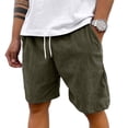 thumbnail image 2 of LWavelet Mens Corduroy Shorts Casual Elastic Waist Drawstring Summer Beach Shorts,Army Green M, 2 of 6