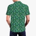 thumbnail image 3 of Balery Monstera Leaves Printed Men’s Short Sleeve Polo Shirt, Midweight Men's Shirt,Golf Polo shirts -Small, 3 of 8