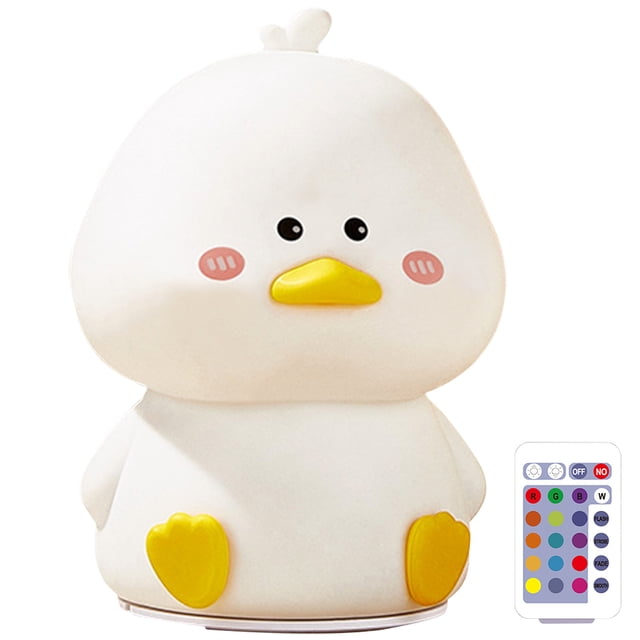 Lámpara de mesa LED de animales con luz nocturna de pato luminosa de silicona para decoración de dormitorio