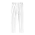thumbnail image 4 of HaiMao Boys School Uniform Chino Pants Clearance Kids Elastic Waist Pull on Twill Pants with Pockets White 6 Years(120), 4 of 6