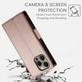 thumbnail image 6 of Designed for iPhone 14 Pro Wallet Case, with Card Slots Strong Magnetic Closure PU Leather Flip Fold Shockproof Kickstand Durable Purse Flip Case for iPhone 14 Pro - Rosegold, 6 of 7