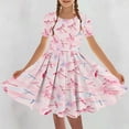 thumbnail image 1 of LOVZFMLL Robe d'Été à Manches Courtes à Volants Col Rond Imprimée Mode pour Filles Robe Débardeur Douce, 1 of 6
