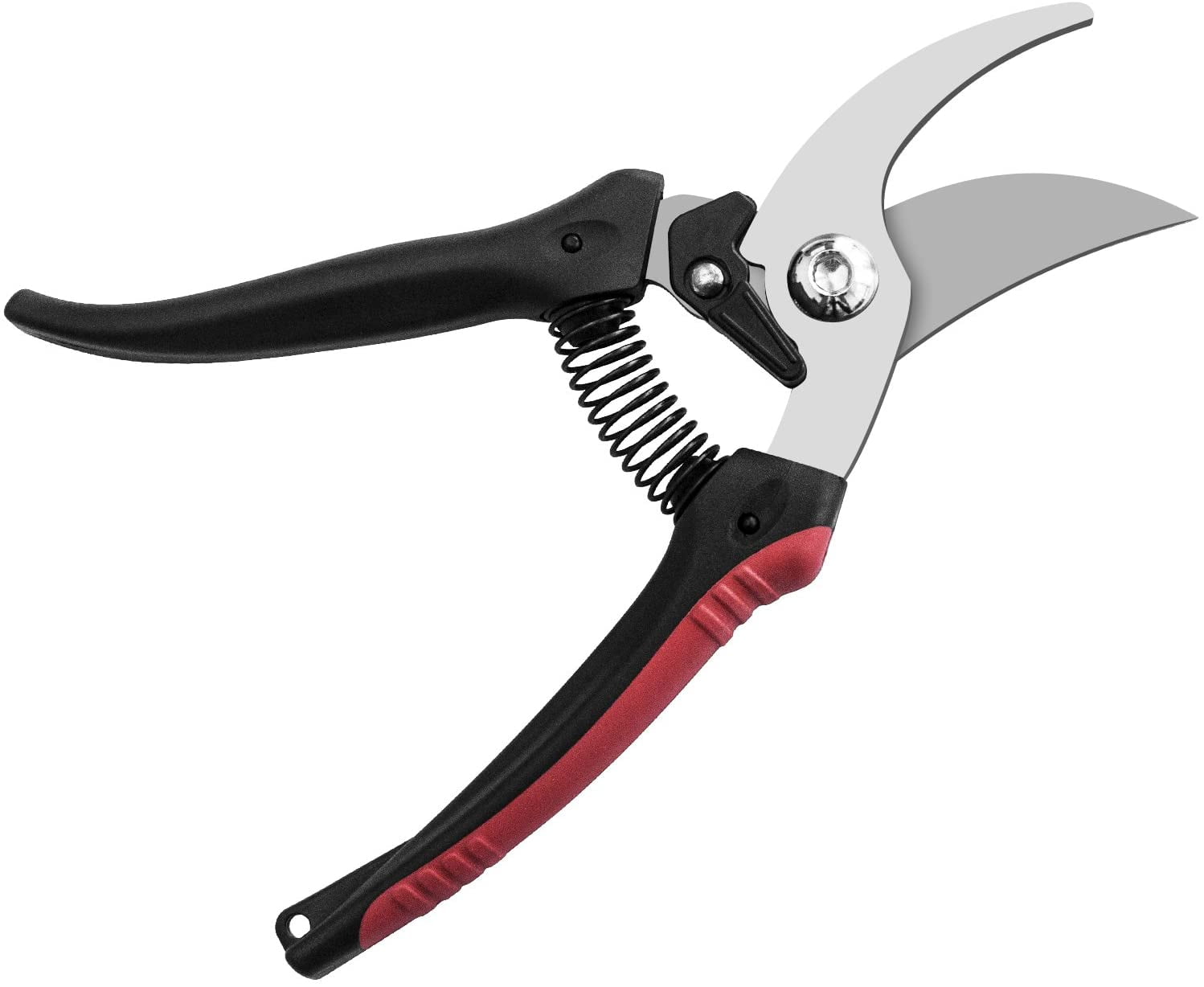 Professional High Quality Carbon Steel Alloy Pruning Shears Sharp Blade Bypass Shears, Black and Red