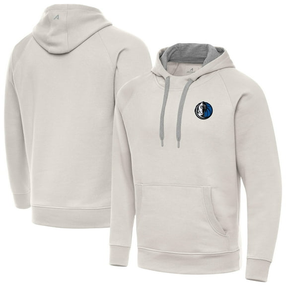 Men's Antigua Cream Dallas Mavericks Victory Pullover Hoodie
