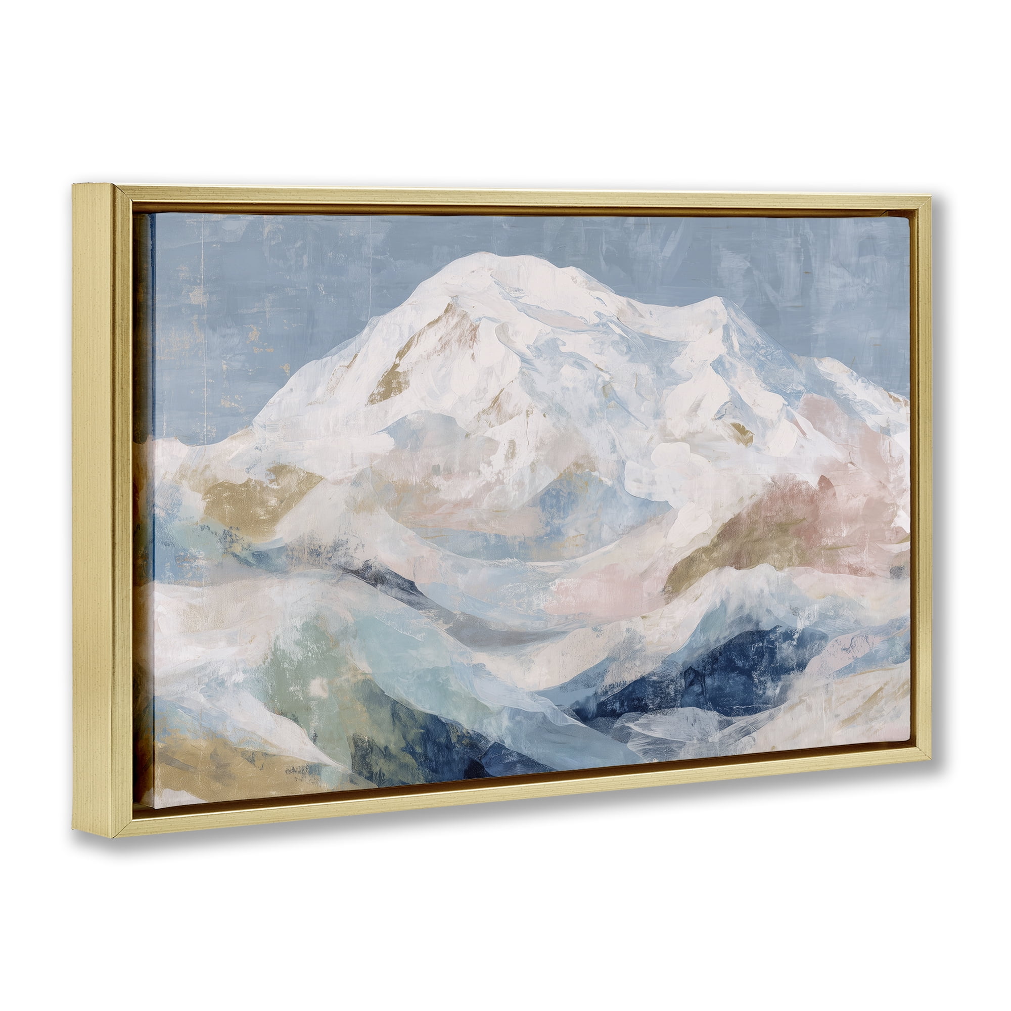 Stupell Industries Icy Mountain Range at Dusk Gold Framed Floater Canvas Wall Art, design by Chromatic Storm Studio