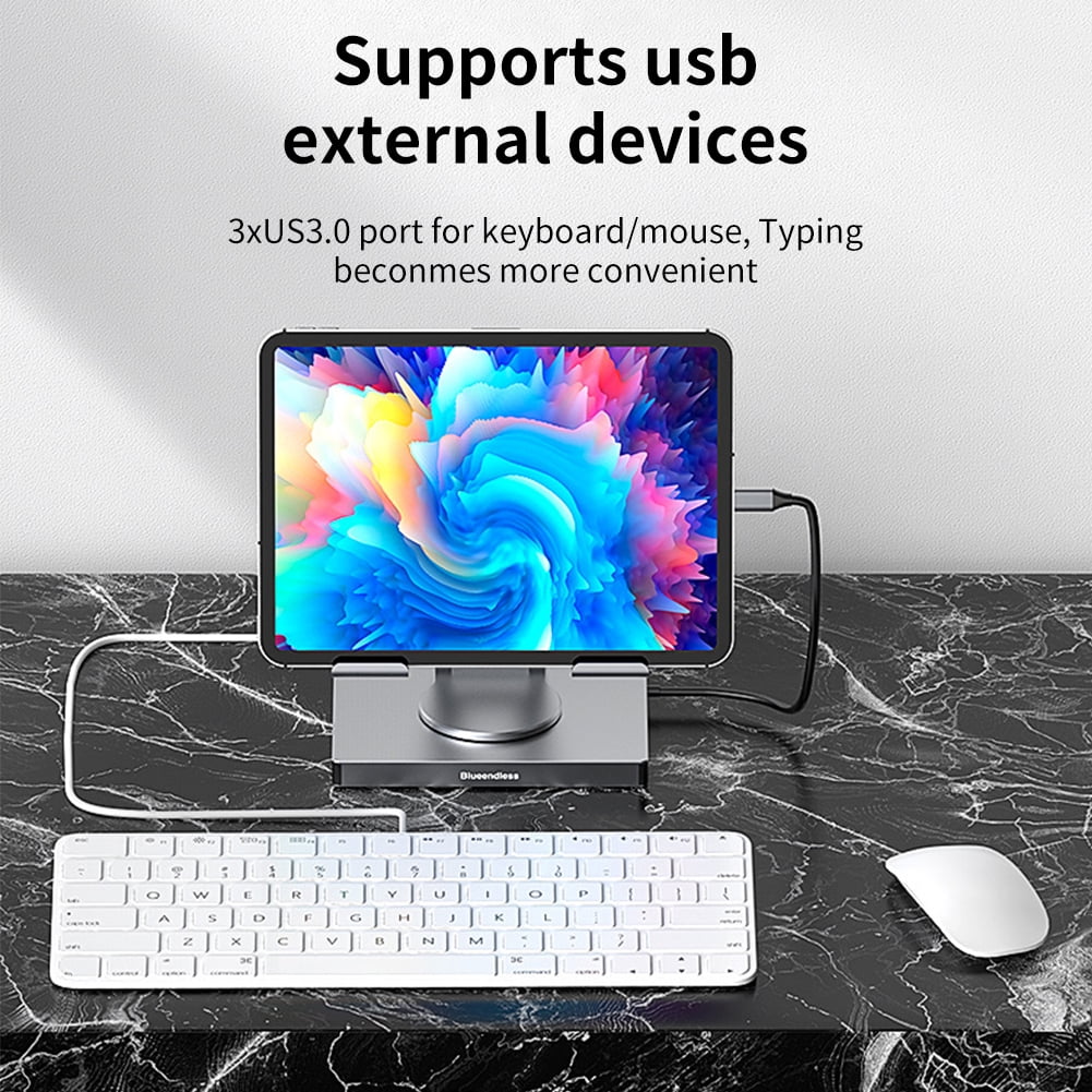 ITIGOITIE 9-in-1 Freestanding Docking Station, Foldable, Charging Enabled and Compatible with Multiple Devices, Silver