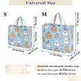 thumbnail image 2 of FORMRS Womens Corduroy Tote Bag Crossbody Shoulder Handbag with Pocket, Blue Halloween Ghosts, 2 of 7