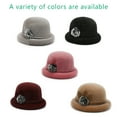 thumbnail image 5 of Round Hat for Women Bucket Vintage Hat Flower Accent Claret, 5 of 5
