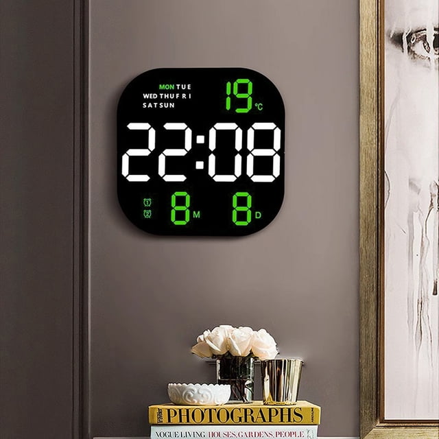 Reloj Despertador Digital Reloj de Escritorio LED USB con Pantalla Grande de Temperatura y Mes Reloj Electrónico Moderno Multifuncional para Dormitorio Sala de Estar ANGGREK Otros
